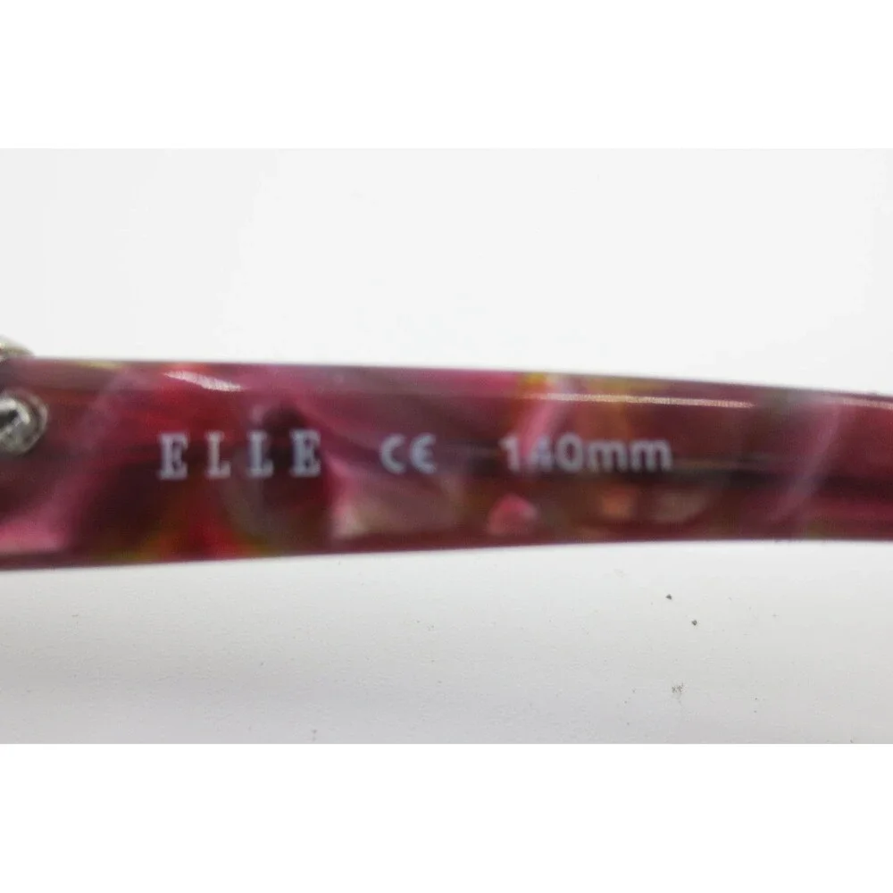Elle EL13393 BU Burgundy Marbled Rectangular Eyeglass Frames 55-16-140 Designer